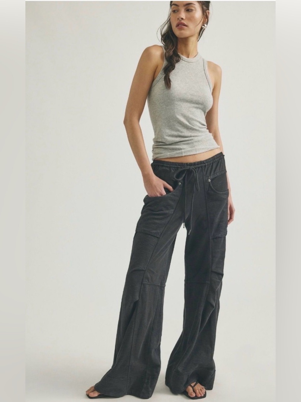 Sold Out We The Free Sky Riser Knit Wide-Leg Pull On Pants